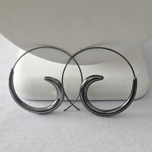 Gun Metal  Handmade Earrings on stems.